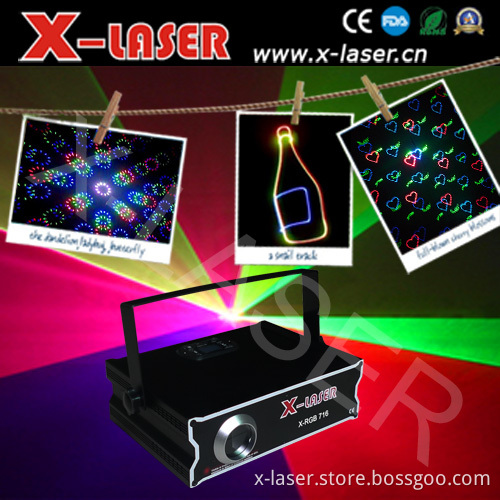 RGB Full Color Animation Laser Light with SD+Animation Fireworks+Beam Disco Laser 500mw Light